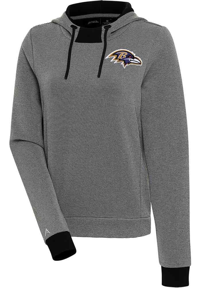 Antigua Baltimore Ravens Women's Black Axe Bunker Hooded Sweatshirt, Black, 86% Cotton / 11% Polyester / 3% SPANDEX, Size XL, Rally House