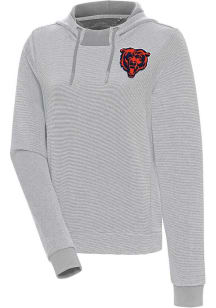 Antigua Chicago Bears Womens Grey Axe Bunker Hooded Sweatshirt