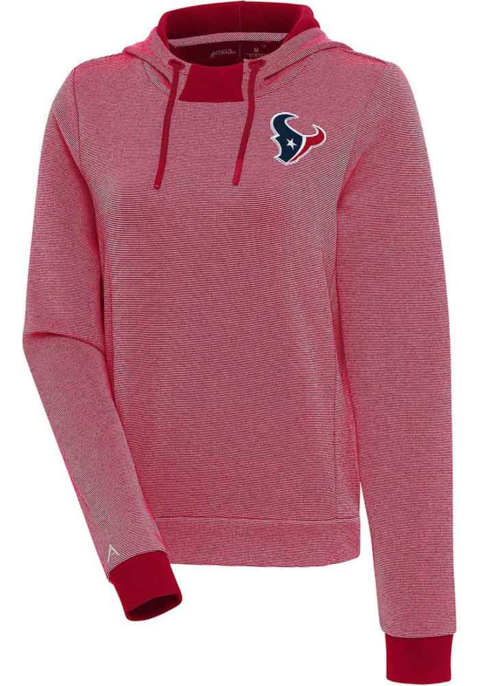 Antigua Houston Texans Women's Red Axe Bunker Hooded Sweatshirt, Red, 86% Cotton / 11% Polyester / 3% SPANDEX, Size XL, Rally House