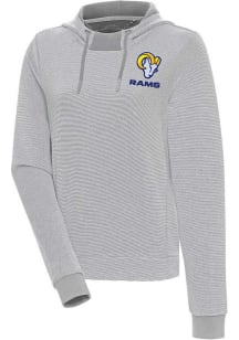 Antigua Los Angeles Rams Womens Grey Axe Bunker Hooded Sweatshirt