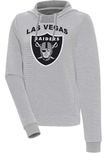 Antigua Las Vegas Raiders Womens Grey Axe Bunker Hooded Sweatshirt
