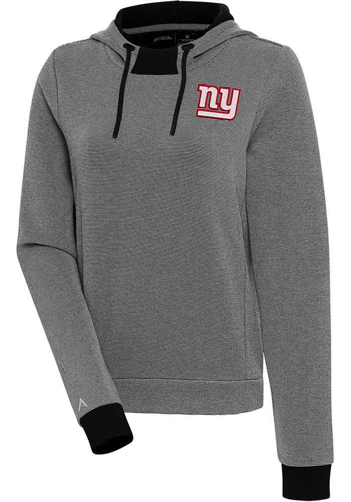 Antigua New York Giants Women's Black Axe Bunker Hooded Sweatshirt, Black, 86% Cotton / 11% Polyester / 3% SPANDEX, Size XL, Rally House