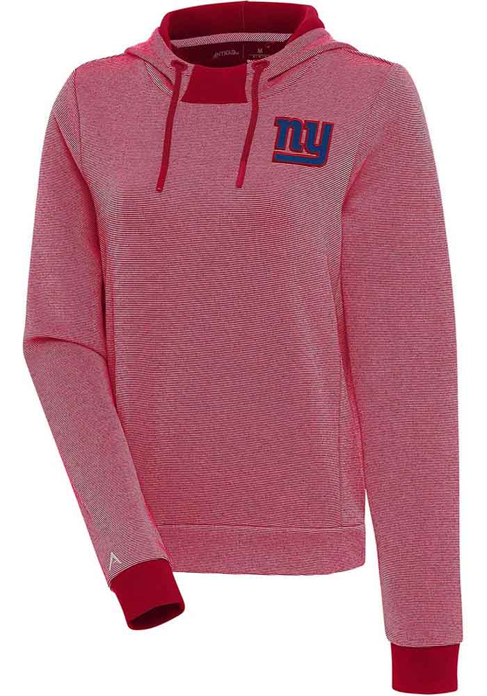 Antigua New York Giants Women's Red Axe Bunker Hooded Sweatshirt, Red, 86% Cotton / 11% Polyester / 3% SPANDEX, Size M, Rally House