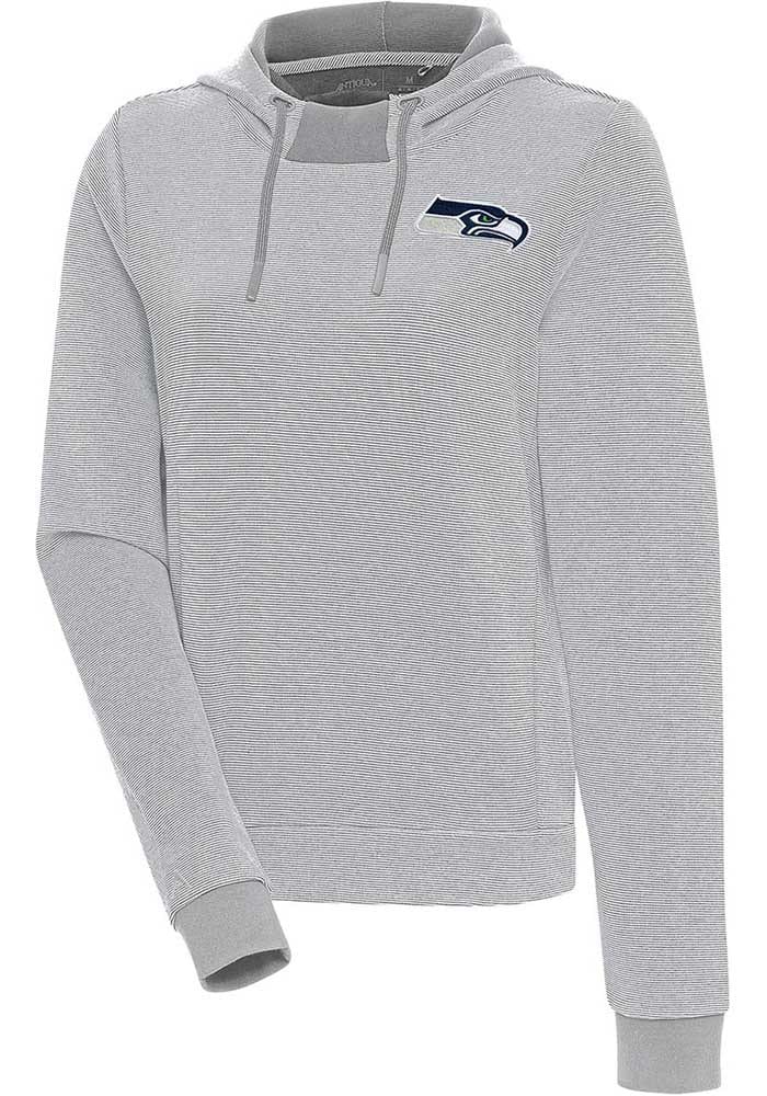 Antigua Seattle Seahawks Black Axe Bunker Long Sleeve Hoodie, Black, 86% Cotton / 11% Polyester / 3% SPANDEX, Size S, Rally House