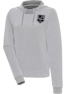 Antigua Los Angeles Kings Womens Grey Axe Bunker Hooded Sweatshirt