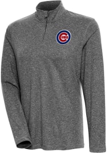 Antigua Chicago Cubs Womens Black Confront 1/4 Zip Pullover