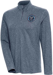 Antigua NYC FC Womens Navy Blue Confront 1/4 Zip Pullover