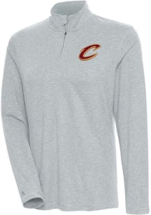 Antigua Cleveland Cavaliers Womens Grey Confront 1/4 Zip Pullover