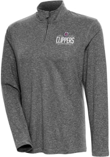 Antigua Los Angeles Clippers Womens Black Confront 1/4 Zip Pullover