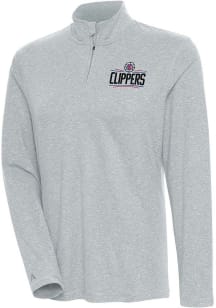 Antigua Los Angeles Clippers Womens Grey Confront 1/4 Zip Pullover