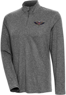 Antigua New Orleans Womens Black Confront 1/4 Zip Pullover