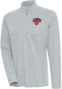 Antigua New York Knicks Womens Grey Confront 1/4 Zip Pullover