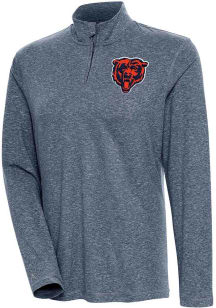 Antigua Chicago Bears Womens Navy Blue Confront 1/4 Zip Pullover