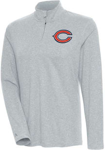 Antigua Chicago Bears Womens Grey Confront 1/4 Zip Pullover