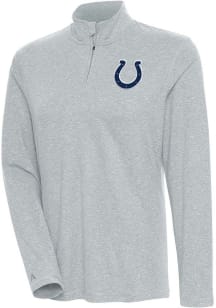 Antigua Indianapolis Colts Womens Grey Confront 1/4 Zip Pullover