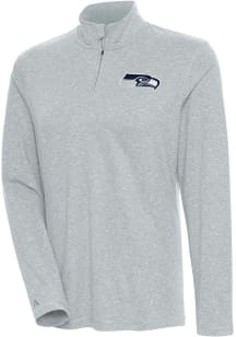 Antigua Seattle Womens Grey Confront 1/4 Zip Pullover