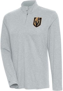 Antigua Golden Knights Womens Grey Confront 1/4 Zip Pullover