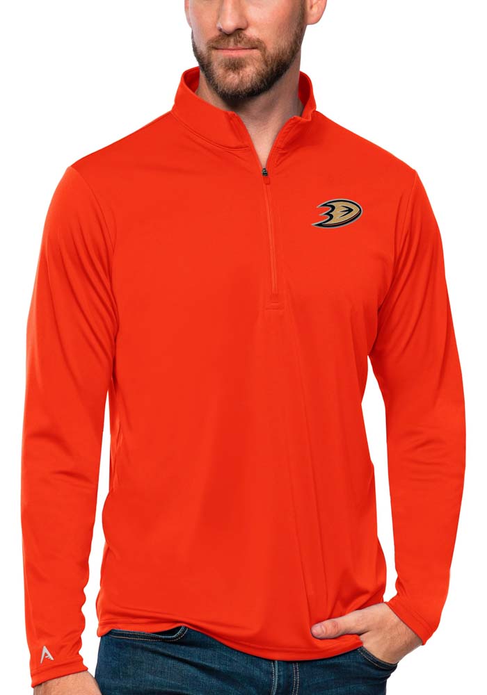 Anaheim Ducks Antigua Logo Victory Pullover Hoodie - Orange in 2023