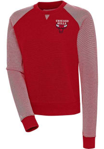 Antigua Chicago Bulls Womens Red Flier Bunker Crew Sweatshirt