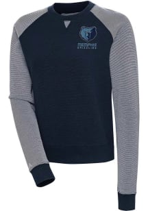 Antigua Memphis Grizzlies Womens Navy Blue Flier Bunker Crew Sweatshirt