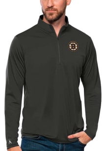 Antigua Boston Bruins Mens Grey Tribute Long Sleeve 1/4 Zip Pullover