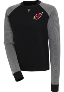 Antigua Arizona Cardinals Womens Black Flier Bunker Crew Sweatshirt
