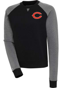 Antigua Chicago Bears Womens Black Flier Bunker Crew Sweatshirt