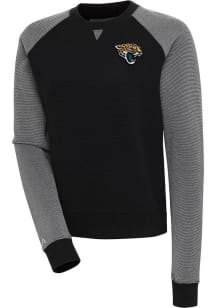 Antigua Jacksonville Jaguars Womens Black Flier Bunker Crew Sweatshirt