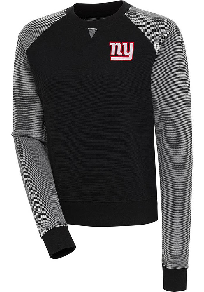 New York Giants Antigua Chest Crest Flier Bunker Crewneck Large Black