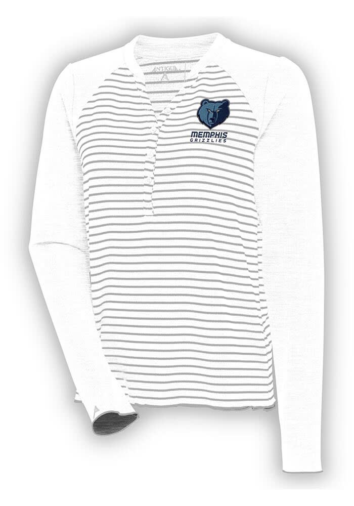 Memphis Grizzlies Antigua Women's Maverick Long Sleeve Henley T-Shirt -  White