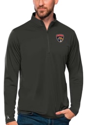 Antigua Florida Panthers Mens Grey Tribute Long Sleeve 1/4 Zip Pullover