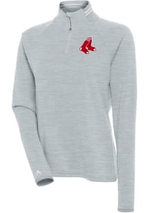 Antigua Boston Red Sox Womens Grey Milo 1/4 Zip Pullover