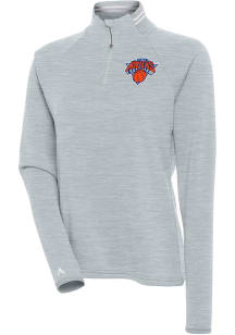 Antigua New York Knicks Womens Grey Milo 1/4 Zip Pullover