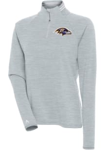 Antigua Baltimore Ravens Womens Grey Milo 1/4 Zip Pullover