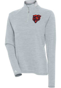 Antigua Chicago Bears Womens Grey Milo 1/4 Zip Pullover