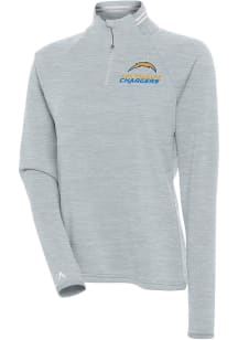 Antigua Los Angeles Chargers Womens Grey Milo 1/4 Zip Pullover