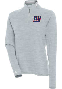 Antigua New York Giants Womens Grey Milo 1/4 Zip Pullover