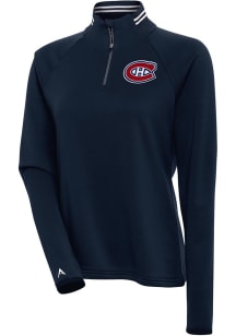 Antigua Montreal Canadiens Womens Navy Blue Milo 1/4 Zip Pullover