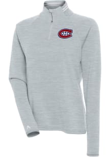 Antigua Montreal Canadiens Womens Grey Milo 1/4 Zip Pullover