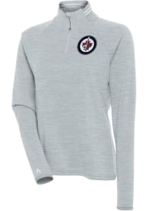 Antigua Winnipeg Jets Womens Grey Milo 1/4 Zip Pullover