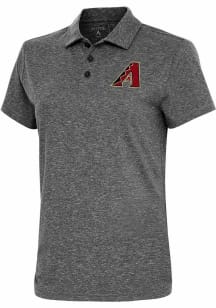 Antigua Arizona Diamondbacks Womens Black Motivated Short Sleeve Polo Shirt