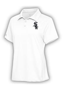 Antigua Chicago White Sox Womens White Motivated Short Sleeve Polo Shirt