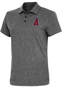 Antigua Los Angeles Angels Womens Black Motivated Short Sleeve Polo Shirt