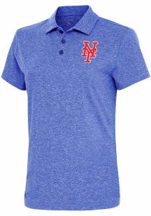 Antigua New York Mets Womens Blue Motivated Short Sleeve Polo Shirt