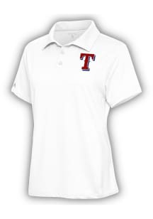 Antigua Texas Rangers Womens White Motivated Short Sleeve Polo Shirt