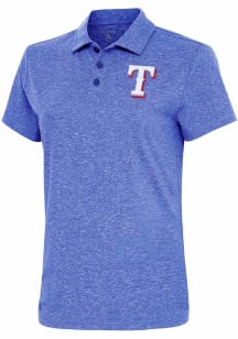 Antigua Texas Rangers Womens Blue Motivated Short Sleeve Polo Shirt