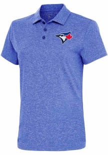 Antigua Toronto Blue Jays Womens Blue Motivated Short Sleeve Polo Shirt