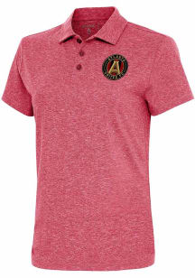 Antigua Atlanta United FC Womens Red Motivated Short Sleeve Polo Shirt
