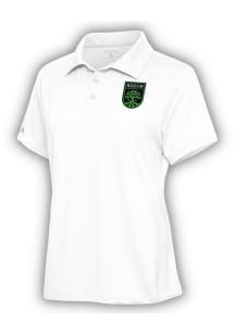 Antigua Austin FC Womens White Motivated Short Sleeve Polo Shirt