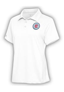 Antigua Chicago Fire Womens White Motivated Short Sleeve Polo Shirt